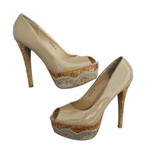 Noblez Soulier Dentelle Nude Heel Shoes EU 38